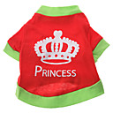 Princess Crown Pattern T-Shirt for Dogs (Red,XS-L)