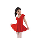 dancewear poliéster / spandex ballet collant luva do tampão com saia removível para crianças
