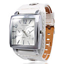 Unisex PU Analog Quartz Wrist Watch (White)