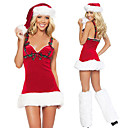 Fancy Checkered Purfle Red Velvet Christmas Costume (3 Pieces)