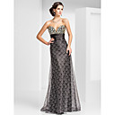 Sheath/Column Sweetheart Floor-length Tulle And Stretch Satin Evening Dress