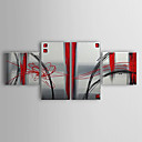 Hand-painted Abstract Oil Painting with Stretched Frame - Set of 4