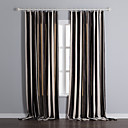 (Deux panneaux) rayure classique chenille polyester / coton chambre de mélange assombrissement rideaux