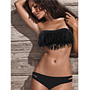 la mujer traje de baño negro sin tirantes bandeau acacia