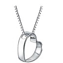 Eenvoudige 925 Sterling Zilveren Hart Ketting Hoop