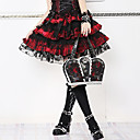 Patrón Corto Check Cotton Floral Lace Recorte Gothic Lolita Falda (66-80cm) (2 colores)
