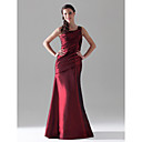 A-line One Shoulder Floor-length Taffeta Bridesmaid Dress