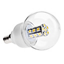 E14 5W 27x5050 SMD 380-420lm 3000-3500K luce bianca calda lampadina a LED a sfera (110V/220V)