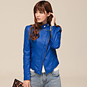 Long Sleeve Turndown Collar PU Casual/Party Jacket (More Colors)