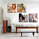 Stretched Canvas Print Vintage People Set of 4 1301-0192