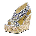 Gorgeous Fabric Wedge Heel Wedges With Crystal Party / Evening Shoes