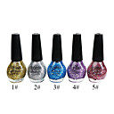 5-color brillo precioso esmalte de uñas (15 ml, 5 botellas)