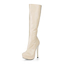 Beautiful Patent Leather Stiletto Heel Knee High Boots With Zipper Party/Evening Shoes