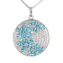 Elegant 925 sølv med Topaz Plating 18K Gold kvinner halskjede