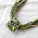 Bohemia Multi-color perla Opal Bib Necklace (Circunferencia: Colgante 40cm,: 2.3 * 3 cm)