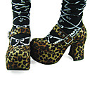 Handmade Yellow Suede Upper PU Leather 9cm High Heel Punk Lolita Shoes
