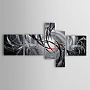 Hand-painted Abstract Oil Painting with Stretched Frame - Set of 5