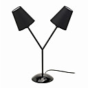 40W Modern 2-light Black/White Iron Table Light With Fabric Shade