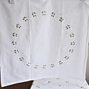 Cotton Embroidery White Floral Table Cloths