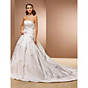 Ball Gown Sleeveless Chapel Train Taffeta Wedding Dress