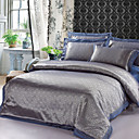 300TC Jacquard Gris complet 4-pièces housse de couette