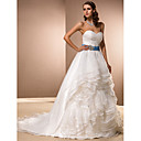 robe de bal sweetheart train chapelle robe de mariée en organza