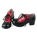 Handgemaakte zwart en rood PU leder 4.5cm hoge hakken Noble Academy School Lolita Schoenen