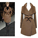 Dame Mode breiten Revers Wollmantel