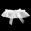 Satin délicat avec Jarretière de mariage doux coeurs