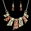 Gorgeous Mujer Leopardo de Oro Aretes y Collar