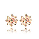 Charming 18K Gold Plated CZ Cubic Zirconia Flower Design Earring(More Colors)