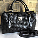 Women's Black Euramerican Woven Shoulder Bag
