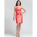Sheath/Column Strapless Short/Mini Taffeta Bridesmaid Dress
