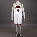 traje de cosplay inspirado por slam dunk Takenori Akagi el equipo de baloncesto de Shohoku alto uniforme escolar blanco no.4