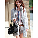 Long Sleeve Standing Collar Rabbit Fur Casual/Party Coat (More Colors)