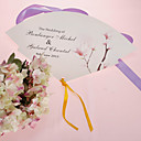 Personalized Pearl Paper Hand Fan - Sweet Flower (Set of 12)