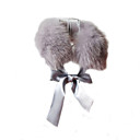 Fox Fur Front Tie Collar With Ribbon (More Colors)