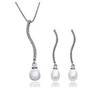 Cuprum Belle Avec Zircon / Set Bijoux en perles des femmes y compris le collier, boucles d'oreilles