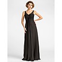 Sheath/Column V-neck Floor-length Chiffon Mother of the Bride Dress
