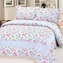 3PCS Grace Floral Cotton Queen Size Quilt Set