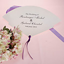 Personalized Pearl Paper Hand Fan - Simple Design (Set of 12)