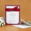 Convite de casamento simples com fita (conjunto de 50)