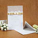 Convite de casamento elegante Design Simples com fita (conjunto de 50)