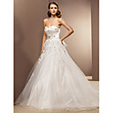 Ball Gown Sweetheart Cathedral Train Tulle Wedding Dress