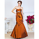 Brown Trumpet/Mermaid Sweetheart Strapless Floor-length Taffeta Evening Dresses