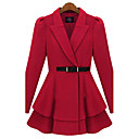 Adaptados mulheres Ruffle casaco de tweed Hem