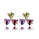 Elegant Irregular 18K Gold Plated CZ Cubic Zirconia Earring(More Colors)
