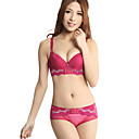 Wine U-Form Push-up Bra & Panties Set