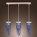 60W Pendant Light with 3 lights in Crystal Ball Lampshade(G9 Bulb Base)