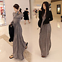 Algodão das mulheres vestido Maxi Drape